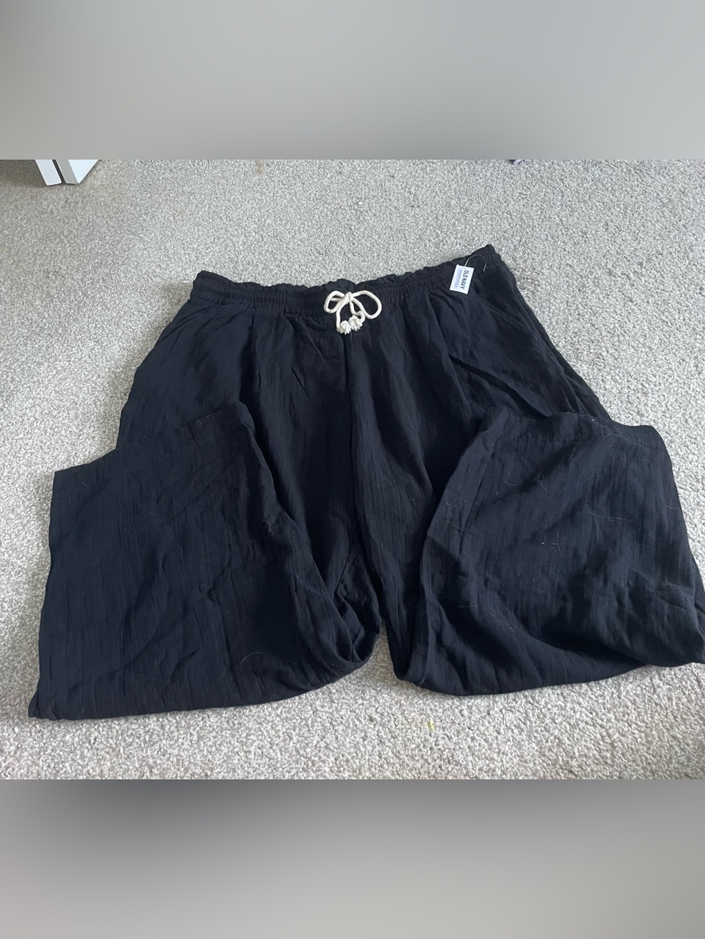New With Tags Black Old Navy 100% Cotton Barrel Leg Comfort Waistband Pants XXL